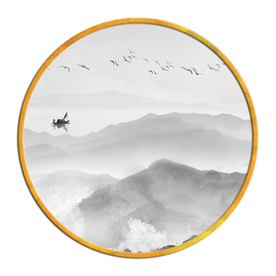 中国风   抽象山水画 大厅装