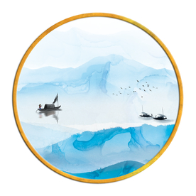 中国风   抽象山水画 大厅装