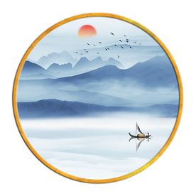 中国风   抽象山水画 大厅装