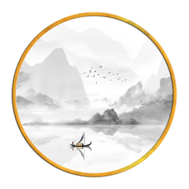 中国风   抽象山水画 大厅装