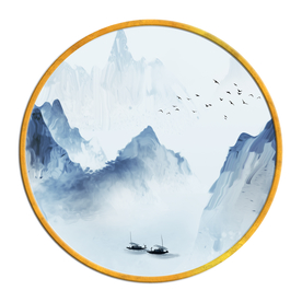 中国风   抽象山水画 大厅装