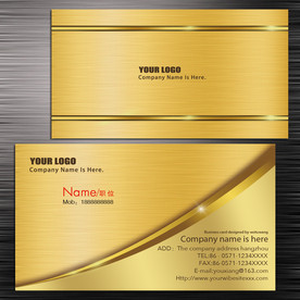 黄金拉丝底纹名片设计