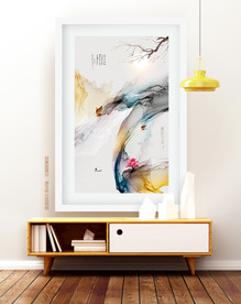 写意画 新中式山水画 卧室挂画