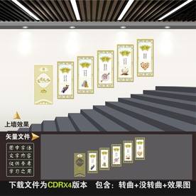 食堂楼梯文化墙