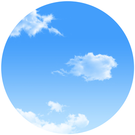 圆形蓝天白云