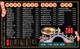 米线菜单海报