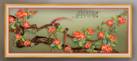 原创梅花喜鹊装饰画背景墙