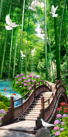 竹林竹海金桥富路风景玄关