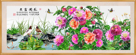 原创高清牡丹花开富贵装饰画