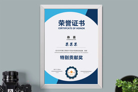 荣誉证书时尚竖版证书