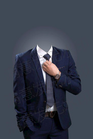 深蓝色西装形象照