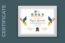荣誉证书时尚横版证书