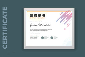 荣誉证书时尚横版证书