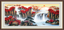 旭日东升 山水画