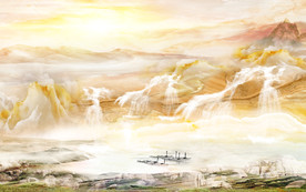 最新大气石纹山水 TIF分层