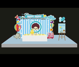 蒙奇奇主题宝宝宴迎宾牌指示牌