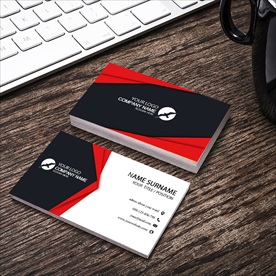 红黑白商务名片