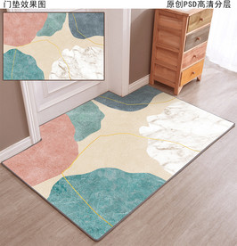 北欧ins风简约抽象地垫