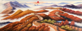 万里长城油画