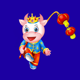 牛年门画牛年门贴牛年门对卡通牛