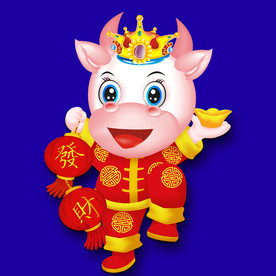 牛年门画牛年门贴牛年大吉卡通牛