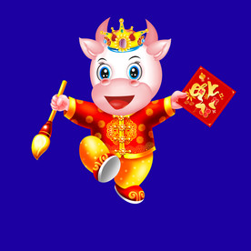 牛年门画牛年门贴卡通牛