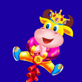 牛年门画牛年门贴卡通牛