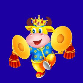 卡通牛牛年门画牛年门贴