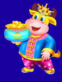 牛年门画牛年门贴卡通牛