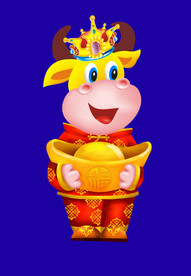 牛年门画牛年门贴卡通牛