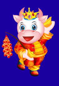 牛年门画牛年门贴牛年大吉卡通牛