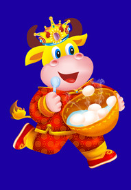 卡通牛牛年门画牛年门贴