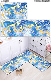 北欧抽象浴室厨房地垫