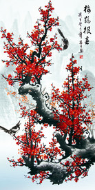 喜上眉梢 国画梅花