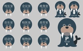 门牌 幼儿园 海报 卡通