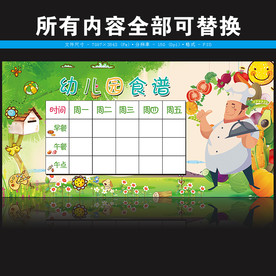幼儿园食谱海报展板图片