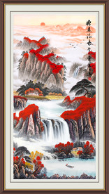 流水生财风水画