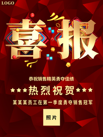 公司喜庆喜报海报设计