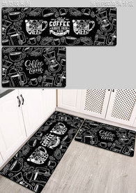 手绘咖啡杯厨房浴室地垫