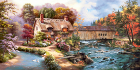 油画风景沙发背景装饰画