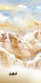 大理石山水玄关背景装饰画