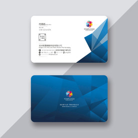 商务名片 科技名片 蓝色名片