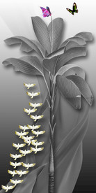 现代简约抽象发财树玄关