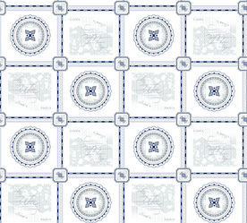 大牌精美几何格子乱花