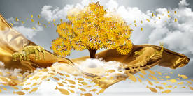 新中式抽像风景背景装饰画