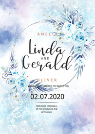 梦幻紫色婚礼海报