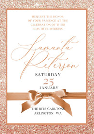 香槟色感谢卡婚礼海报