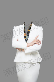 女生白色西装模板