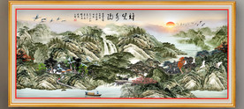 原创水墨山水装饰风景画