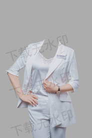 女性白色西装半身